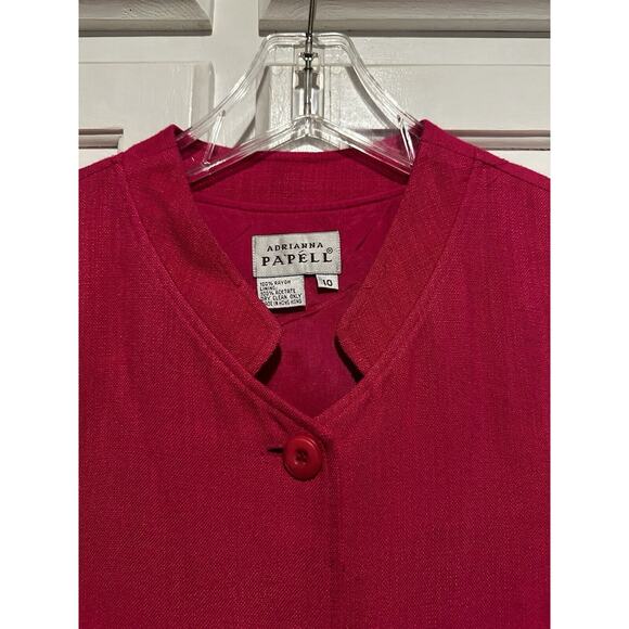 Adrianna Papell Dress Size 10 Maxi Button Down Hot Pink A-line Church Wedding - Picture 2 of 12